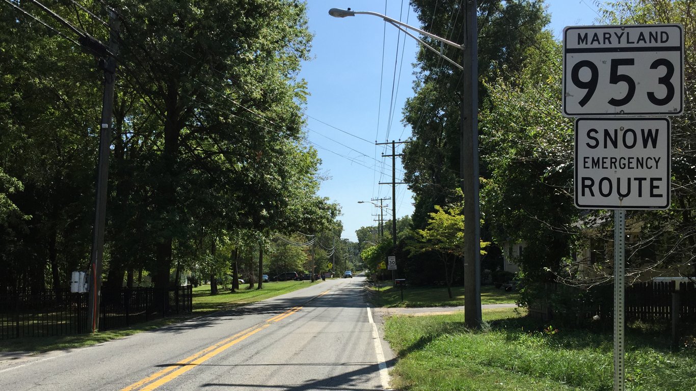 2016-09-13 12 31 43 View south along Maryland State Route 953 (Glenn Dale Road) at Prospect Hill Road in Glenn Dale, Prince Georges County, Maryland by Famartin