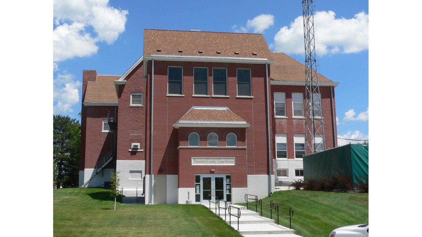 Thurston County, Nebraska courthouse from W by Ammodramus