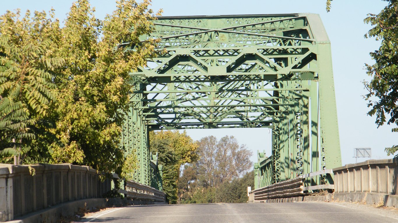 San Joaquin River Bridge at Mossdale Crossing, San Joaquin County CA USA September 2012 by Slamslam102