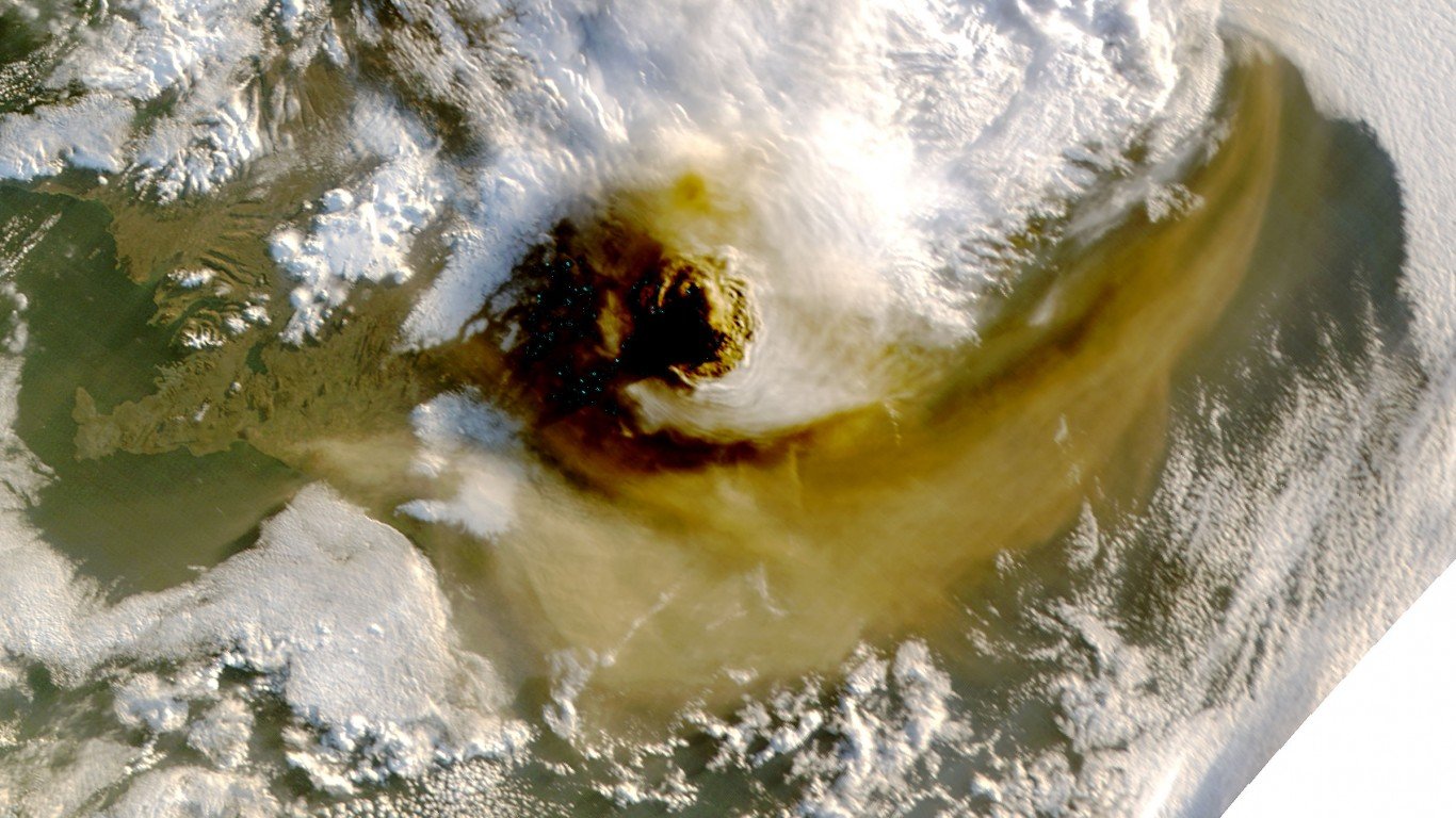 GrÃÂ­msvÃÂ¶tn Volcano Showing Pl... by NASA Goddard Space Flight Center