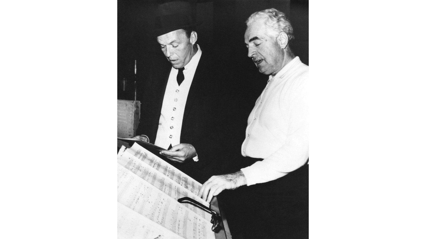 Frank Sinatra and Fred Waring in-studio by Photographer unknown