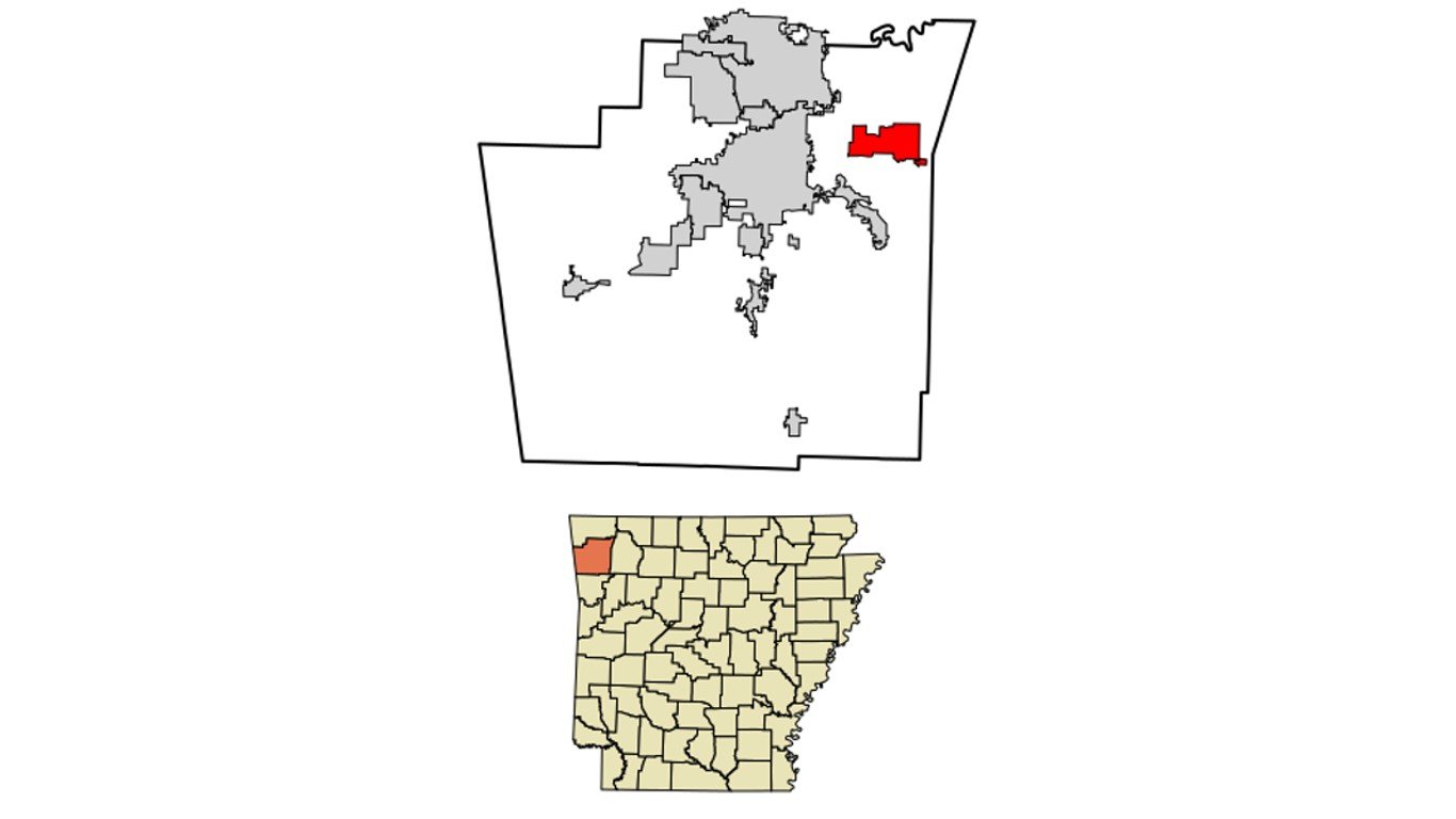 Washington County Arkansas Incorporated and Unincorporated areas Goshen Highlighted by DemocraticLuntz
