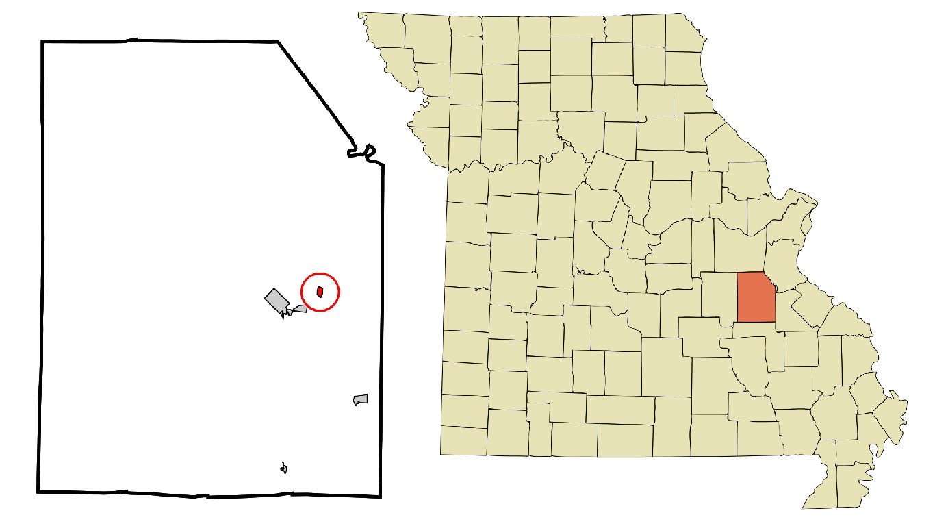 Washington County Missouri Incorporated and Unincorporated areas Mineral Point Highlighted by Arkyan