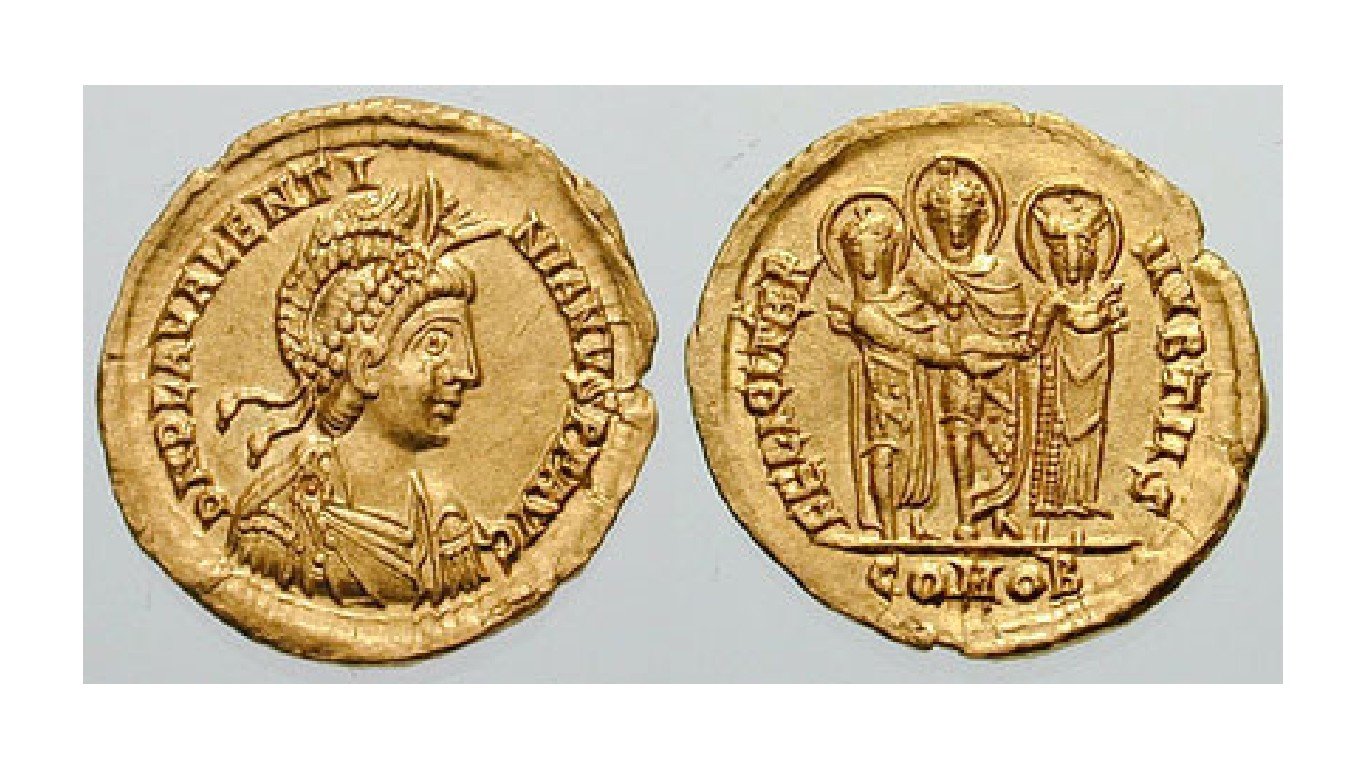 Solidus ValentinianIII-wedding by Classical Numismatic Group, Inc.