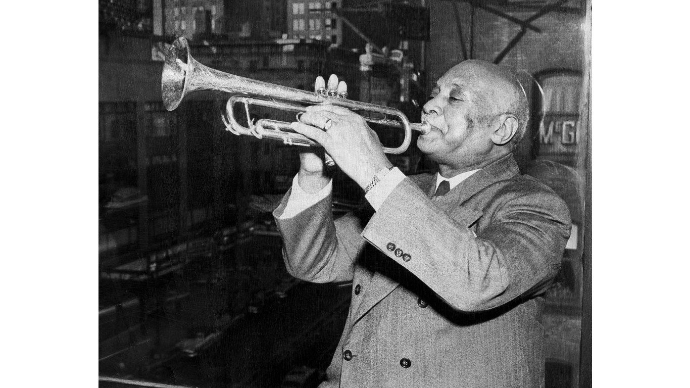 W. C. Handy (1949 portrait with trumpet) by Wide World Photos