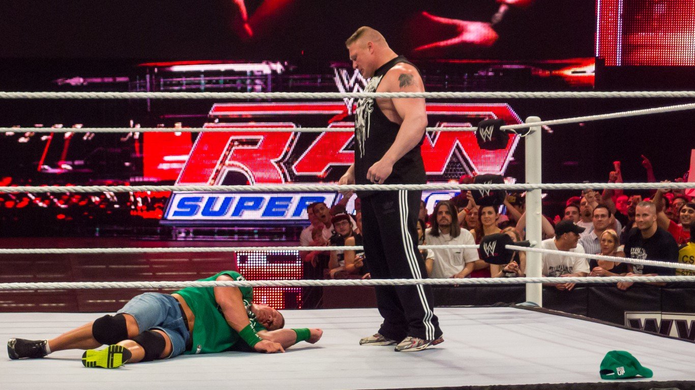 John Cena and Brock Lesnar at ... by Ed Webster