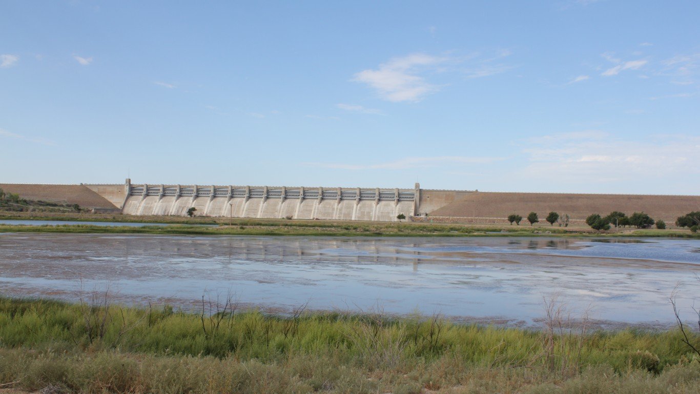 John Martin Reservoir Dam by Jeffrey Beall
