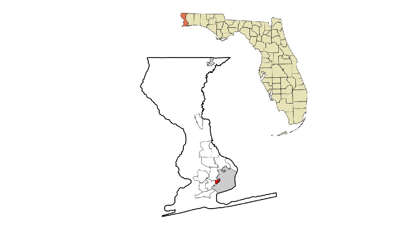 Escambia County Florida Incorporated and Unincorporated areas Goulding Highlighted by Arkyan 