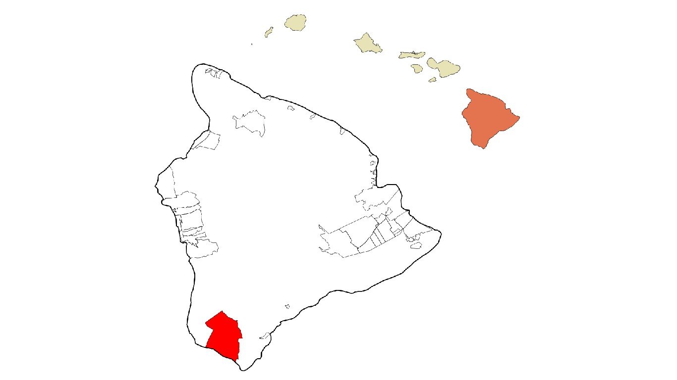 Hawaii County Hawaii Incorporated and Unincorporated areas Hawaiian Ocean View Highlighted by Arkyan