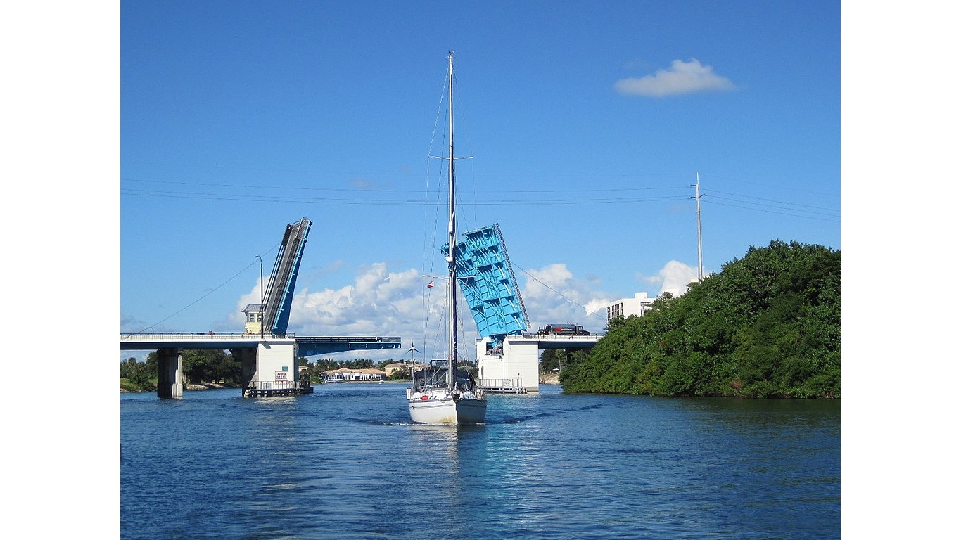 Parker Bridge on US 1 in North Palm Beach opened for sailboat 2010  by sailn1