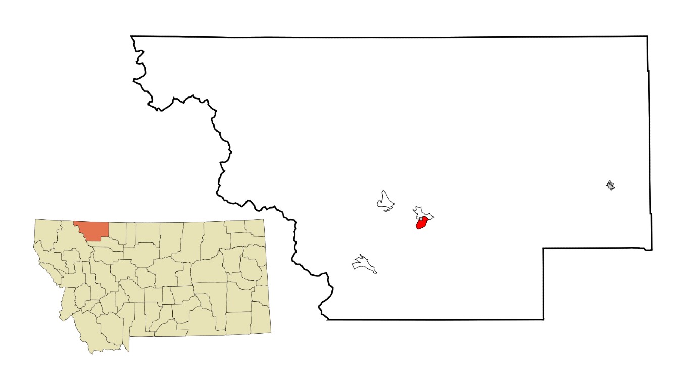 Glacier County Montana Incorporated and Unincorporated areas South Browning Highlighted by Arkyan