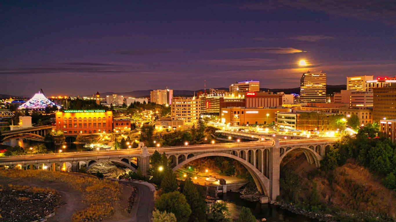 Moon over Spokane, Washington