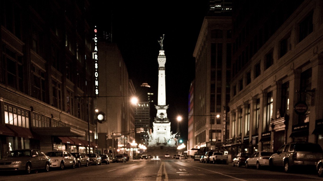 Downtown Indianapolis at Night by Josh Hallett
