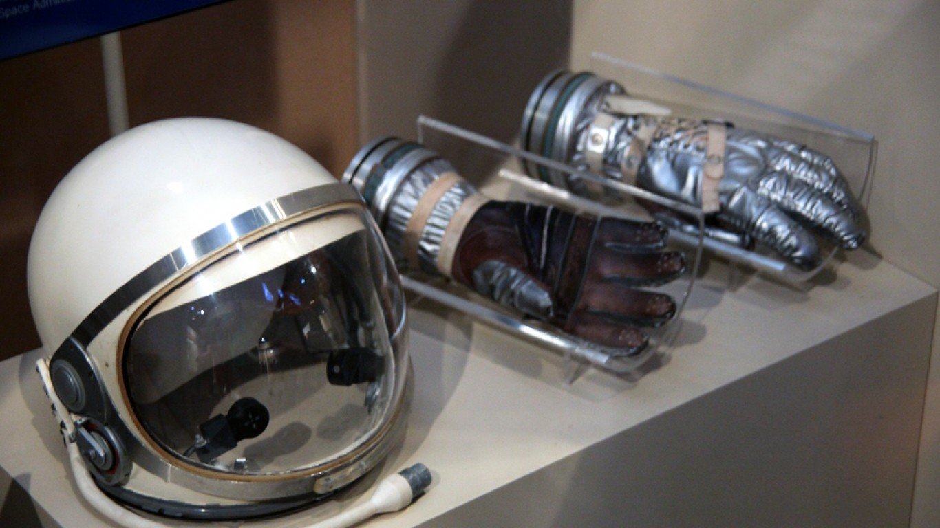 Alan Shepard helmet and gloves... by Tim Evanson
