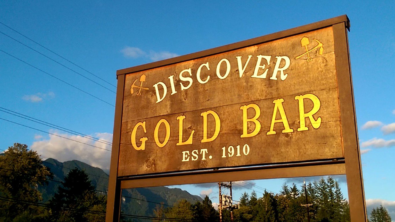 Gold Bar Welcome Sign by Drone108