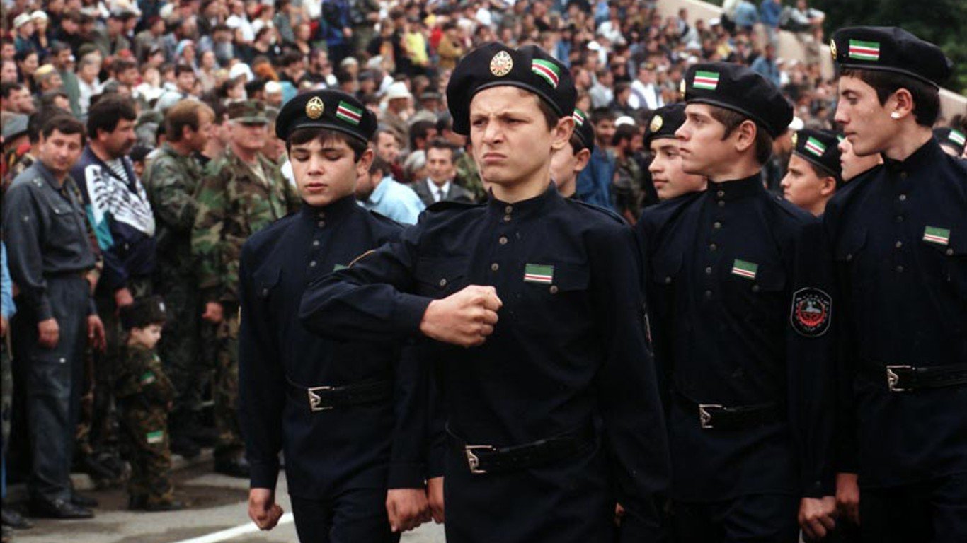 Cadets of the Ichkeria Chechen national guard 1999 by Natalia Medvedeva