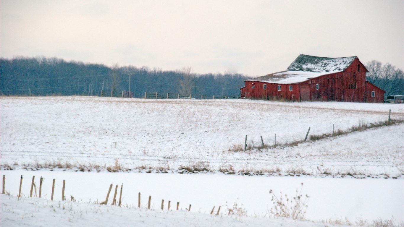 Snow covered farmland by gerrybuckel