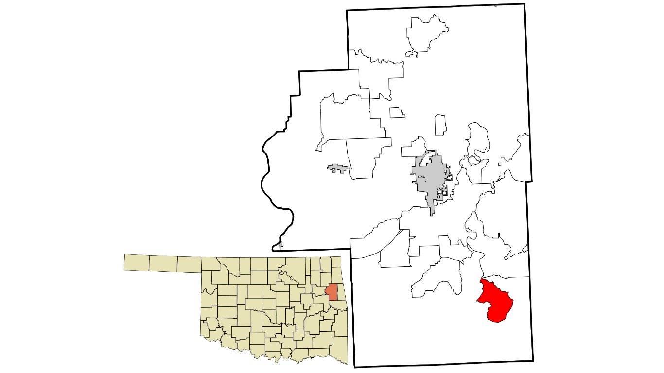 Cherokee County Oklahoma incorporated and unincorporated areas Dry Creek highlighted by Rcsprinter123