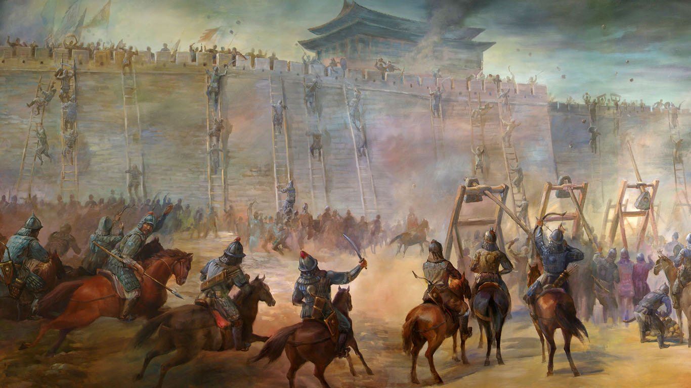 Genghiz-khan-and-his-forces-laying-seige-and-then-attacking-a-walled-city by u0421u0432u0435u0442u043bu0430u043du0430 u0416