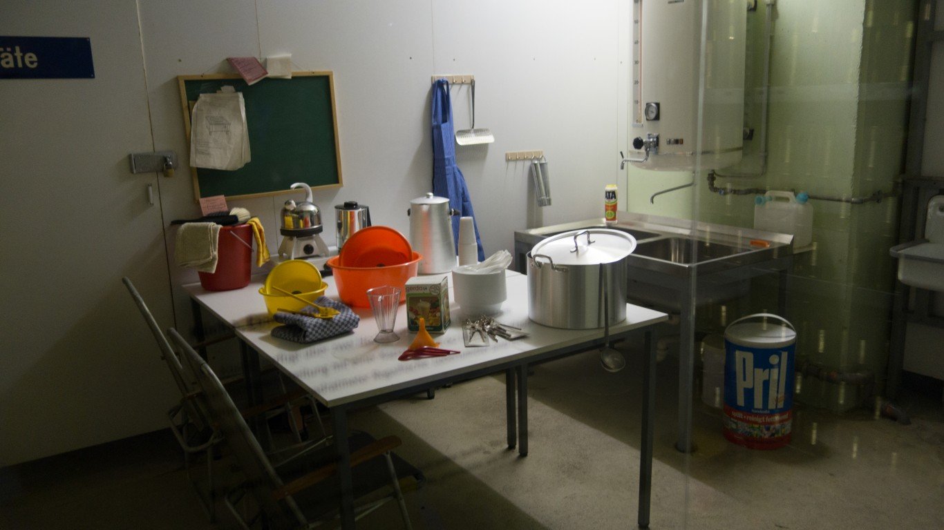 Kitchen at the fallout shelter by Thomas Quine