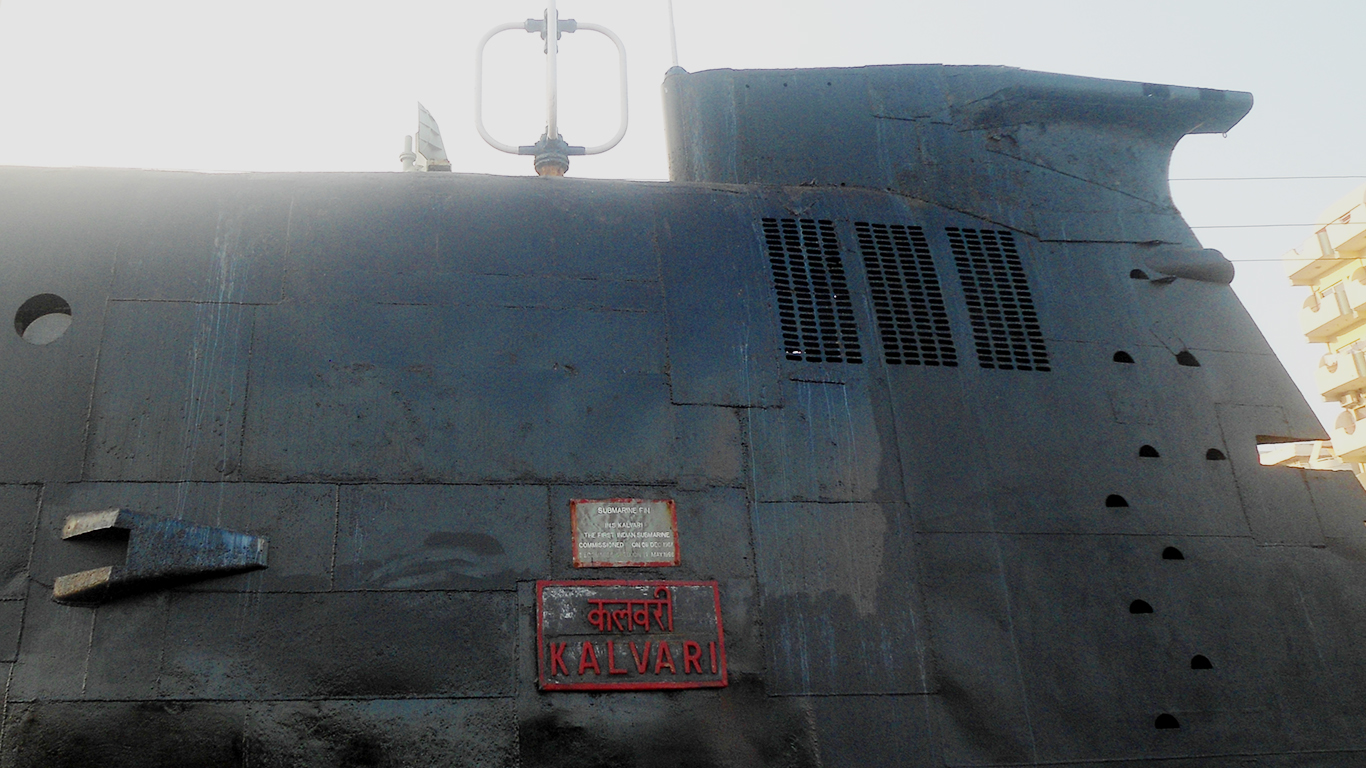 INS Kalvari Submarine Fin at RK Beach 01 by Adityamadhav83 =