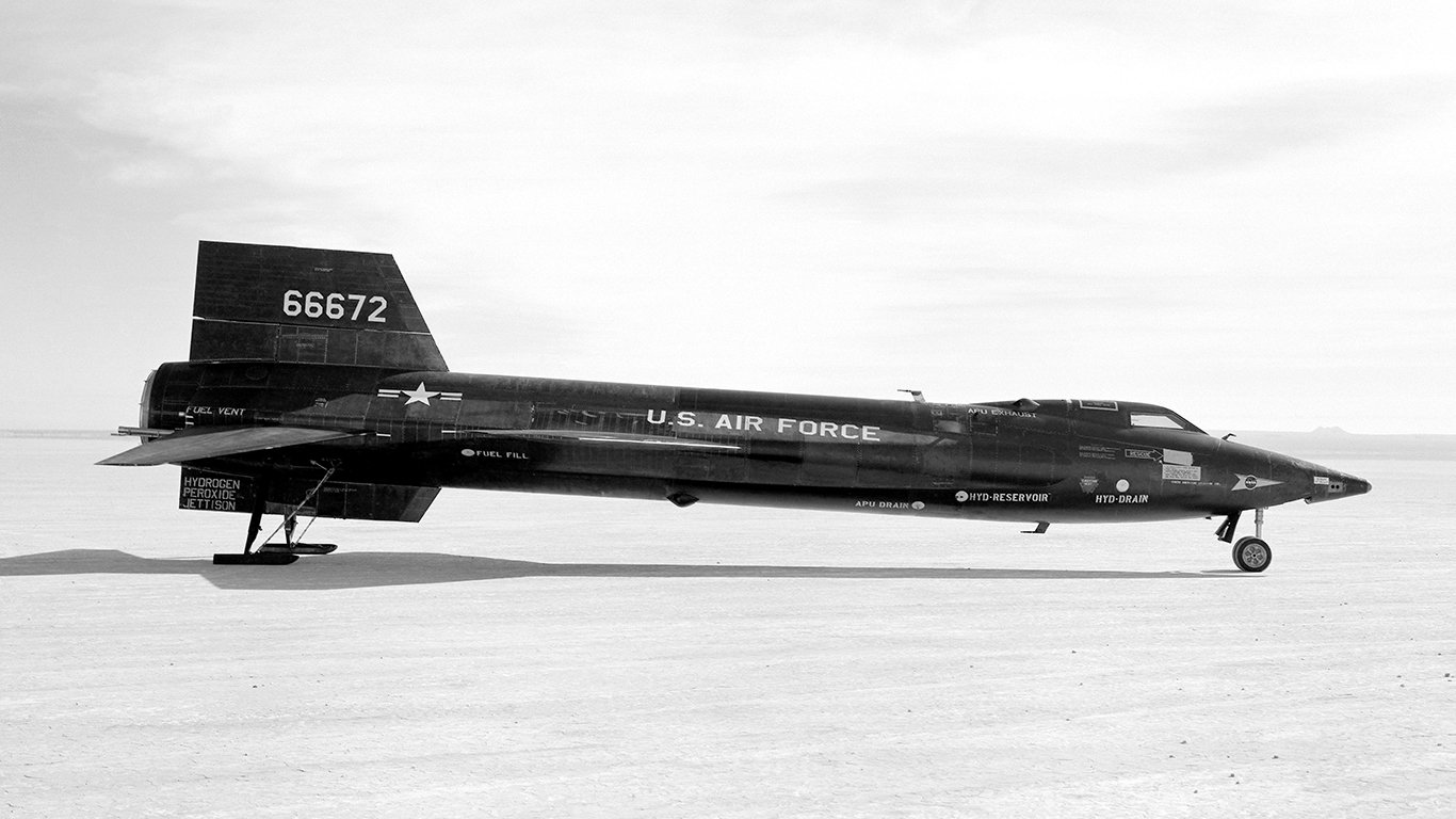 X-15 ship 3 on lakebed at Edwards Air Force Base by Remitamine
