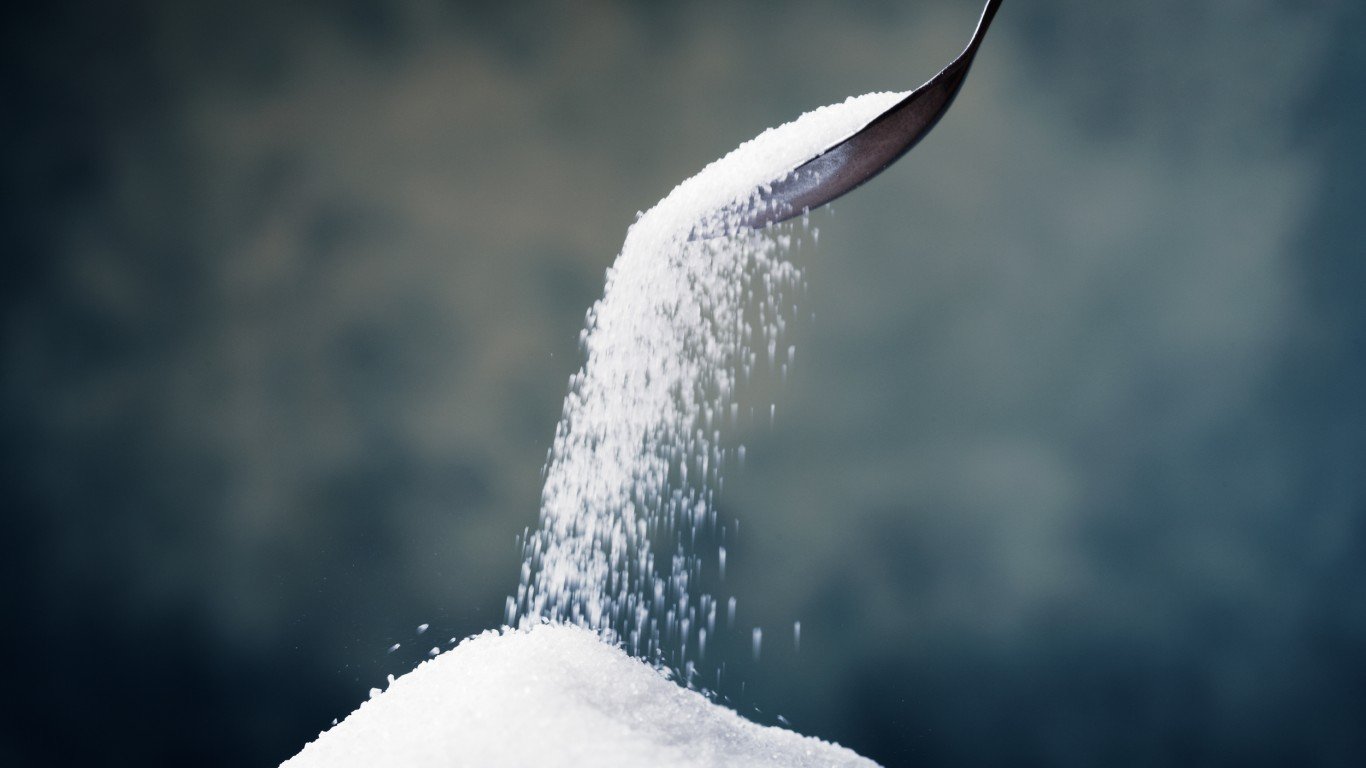 sugar falling from a spoon