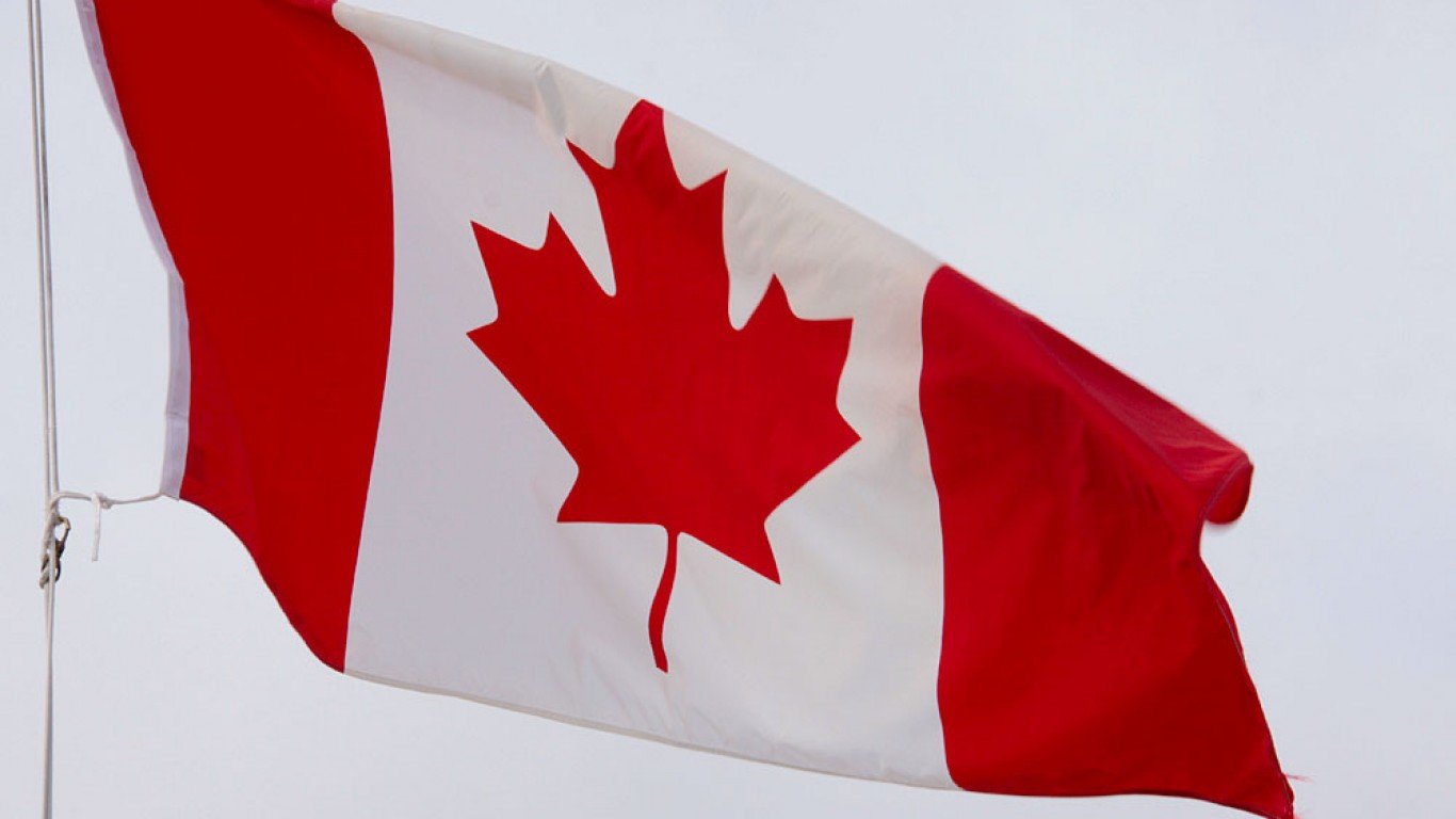 Canadian flag by waferboard