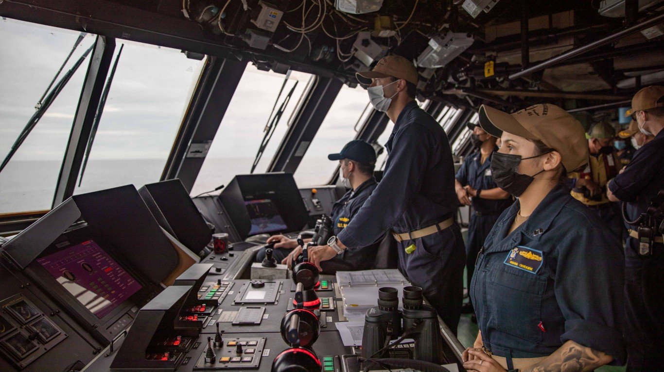 Sailors stand watch aboard USS... by Official U.S. Navy Page