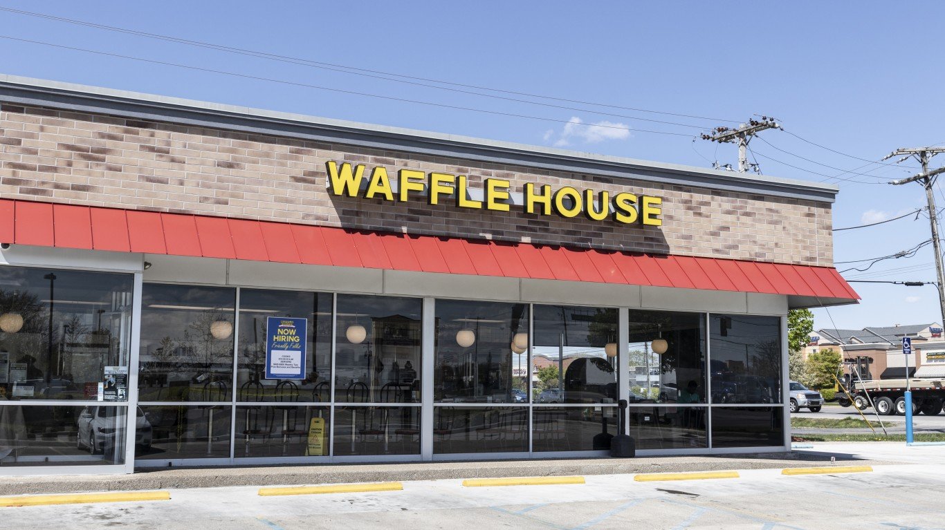 Indianapolis - Circa April 2021: Waffle House Iconic Southern Restaurant Chain. Waffle House was founded in 1955.