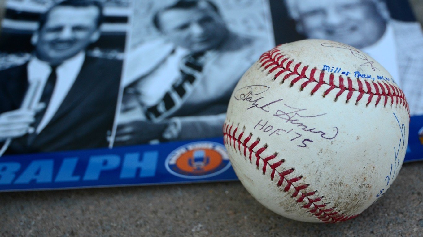 Baseball Signed by Ralph Kiner by slgckgc