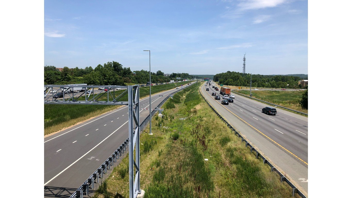 2019-06-24 12 39 17 View north along Interstate 95 from the overpass for Virginia State Route 610 (Garrisonville Road) in Garrisonville, Stafford County, Virginia by Famartin