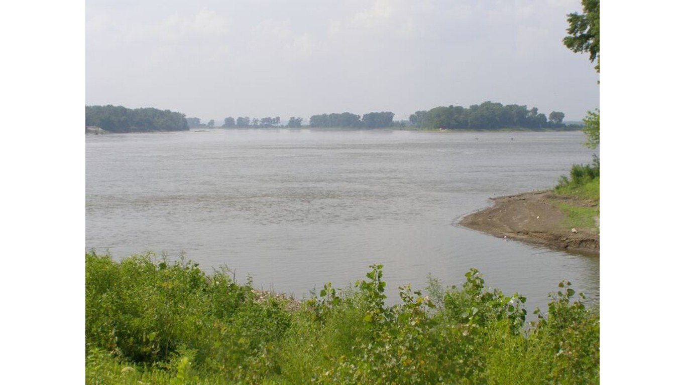 Missouri River joins the Mississippi River by Chris Light