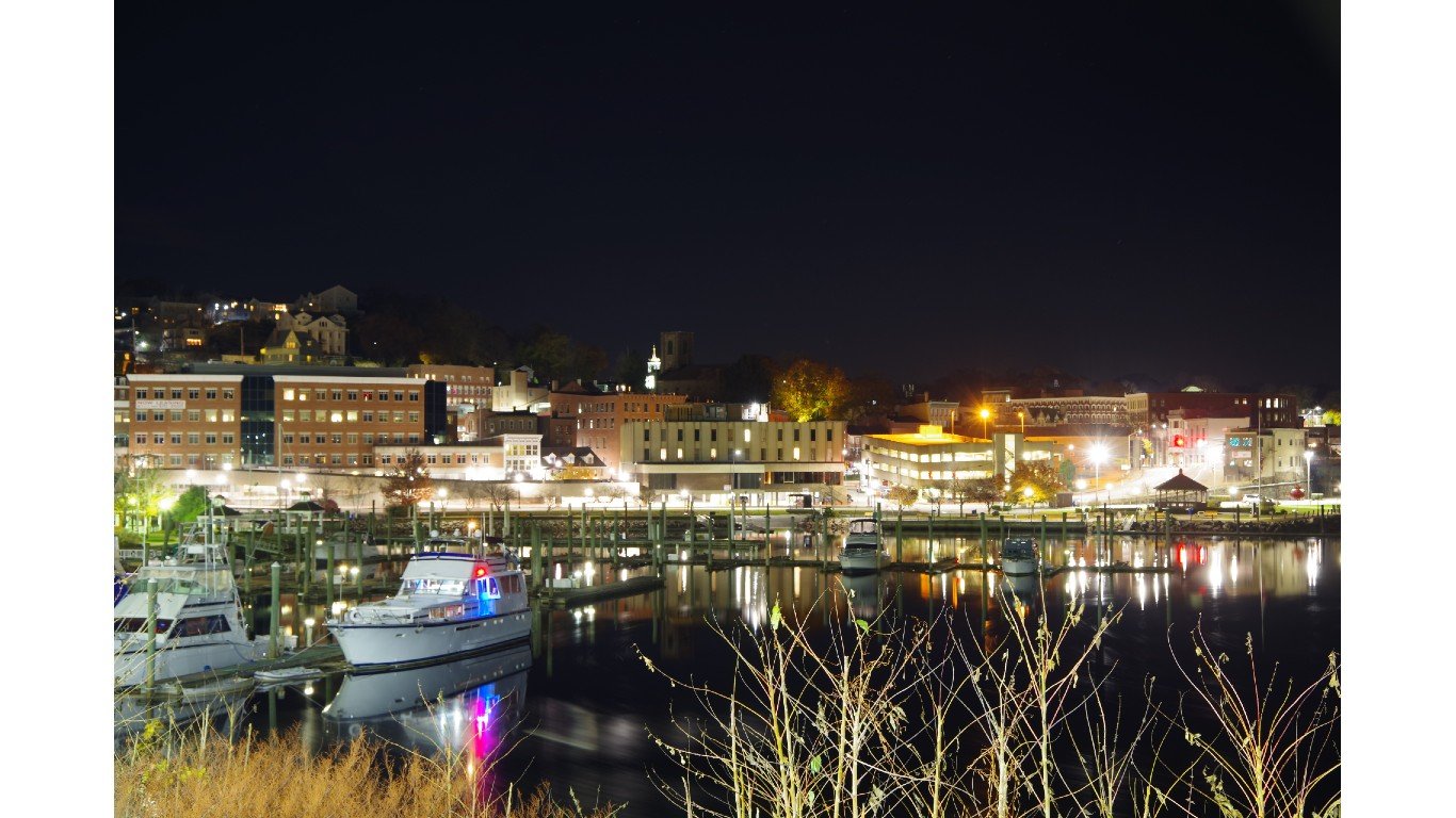 Norwich CT harbor at night by Bobphoenix