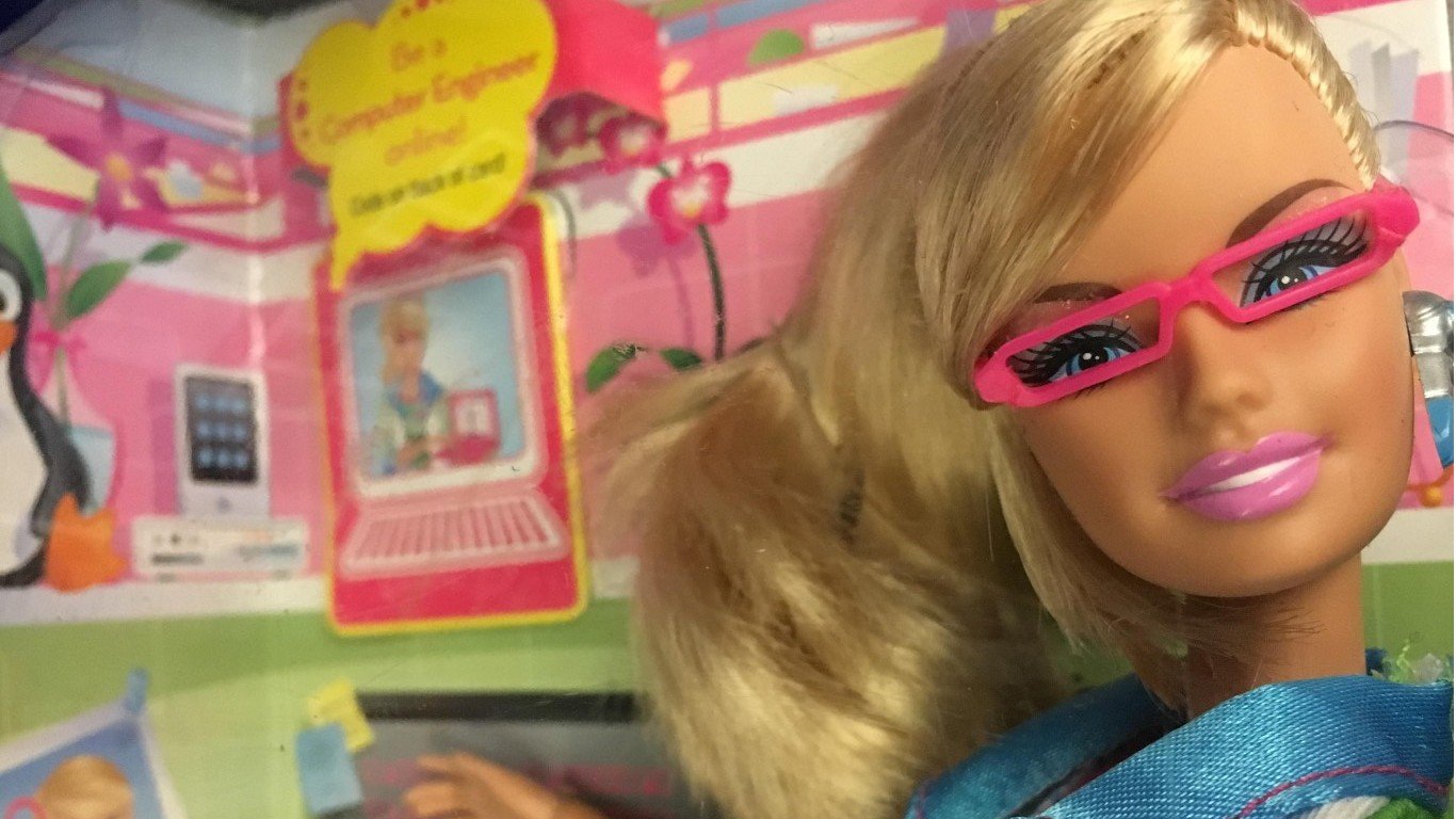 Computer Engineer Barbie heads... by Casey Fiesler