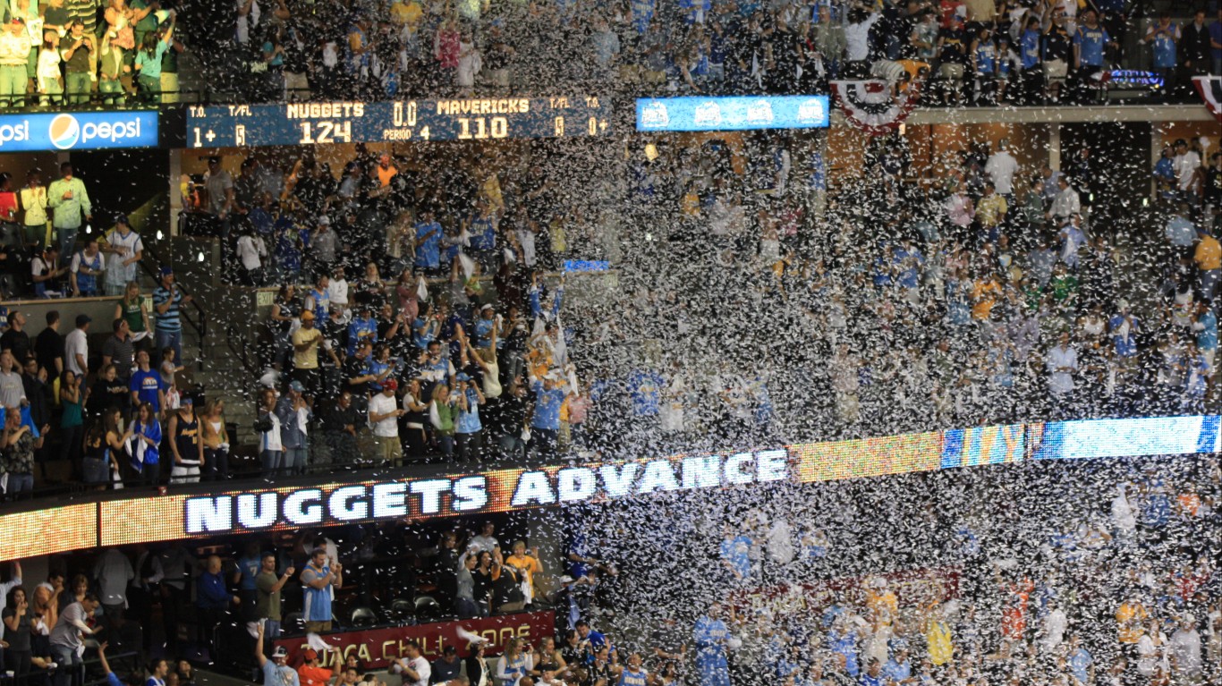 Denver Nuggets confetti shower by David Herrera
