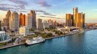 Michigan | Detroit Aerial Panorama