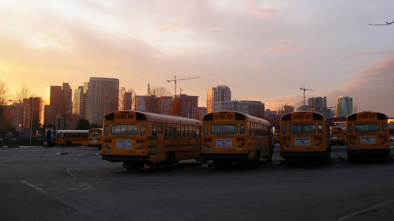 Where school buses go to sleep by Matthew Rutledge