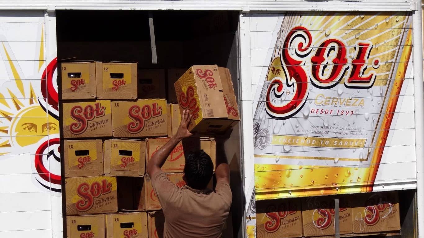 Loading a Truck of Sol Beer - Campeche - Mexico by Adam Jones, Ph.D.