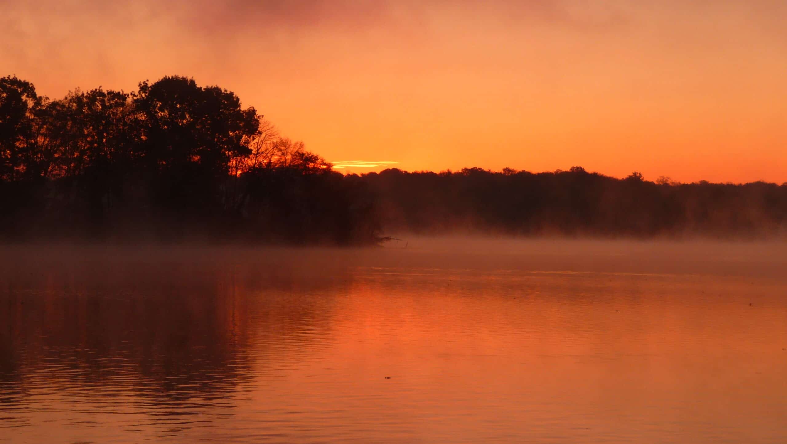 Sunrise on Old Hickory Lake in Hendersonville, Tennessee