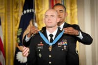 U.S. President Barack Obama awarding Medal of Honor to Ty Carter