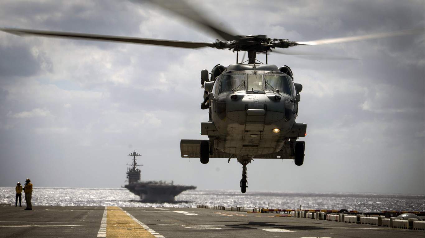 An MH-60S Seahawk takes off fr... by Official U.S. Navy Page
