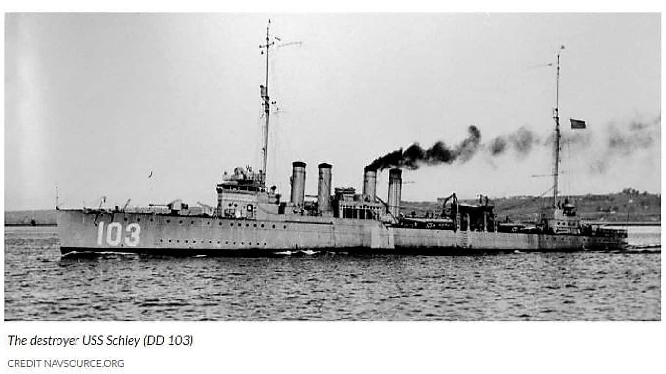 Destroyer USS Schley (DD-103) by Northridge Alumni Bear Facts