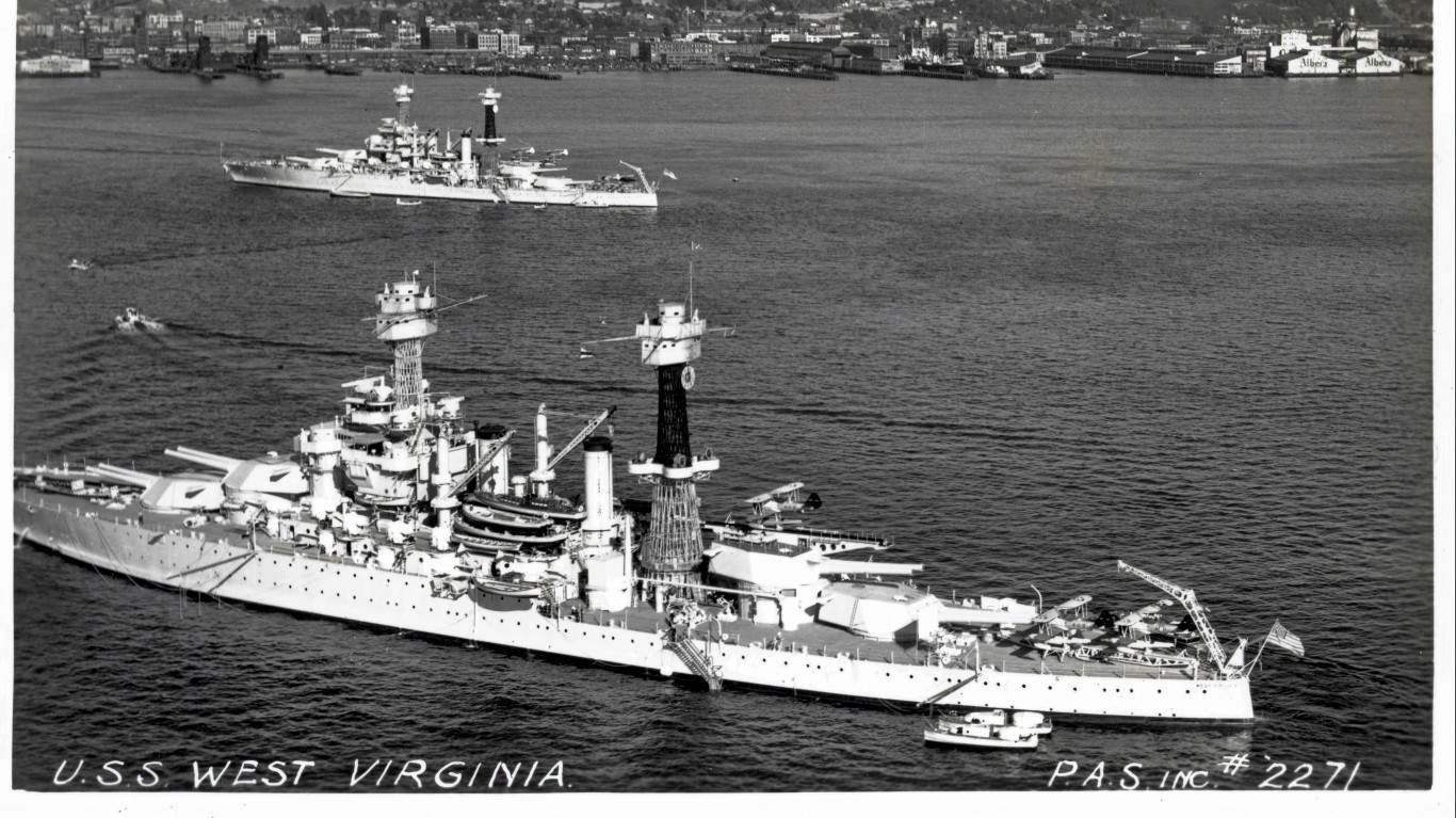 USS West Virginia 1930 by Harley Flowers