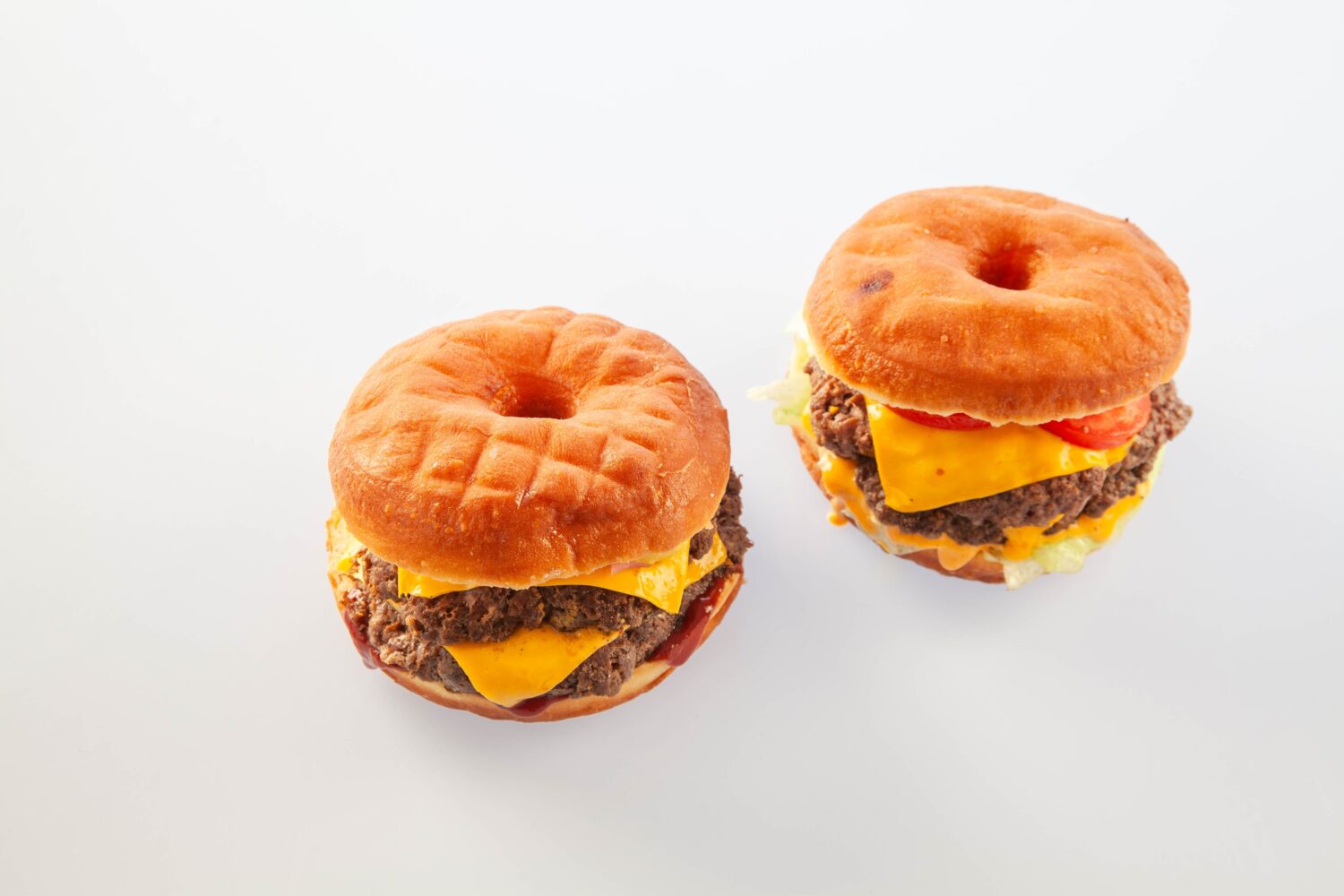 Two Brioche donut burgers deal meal