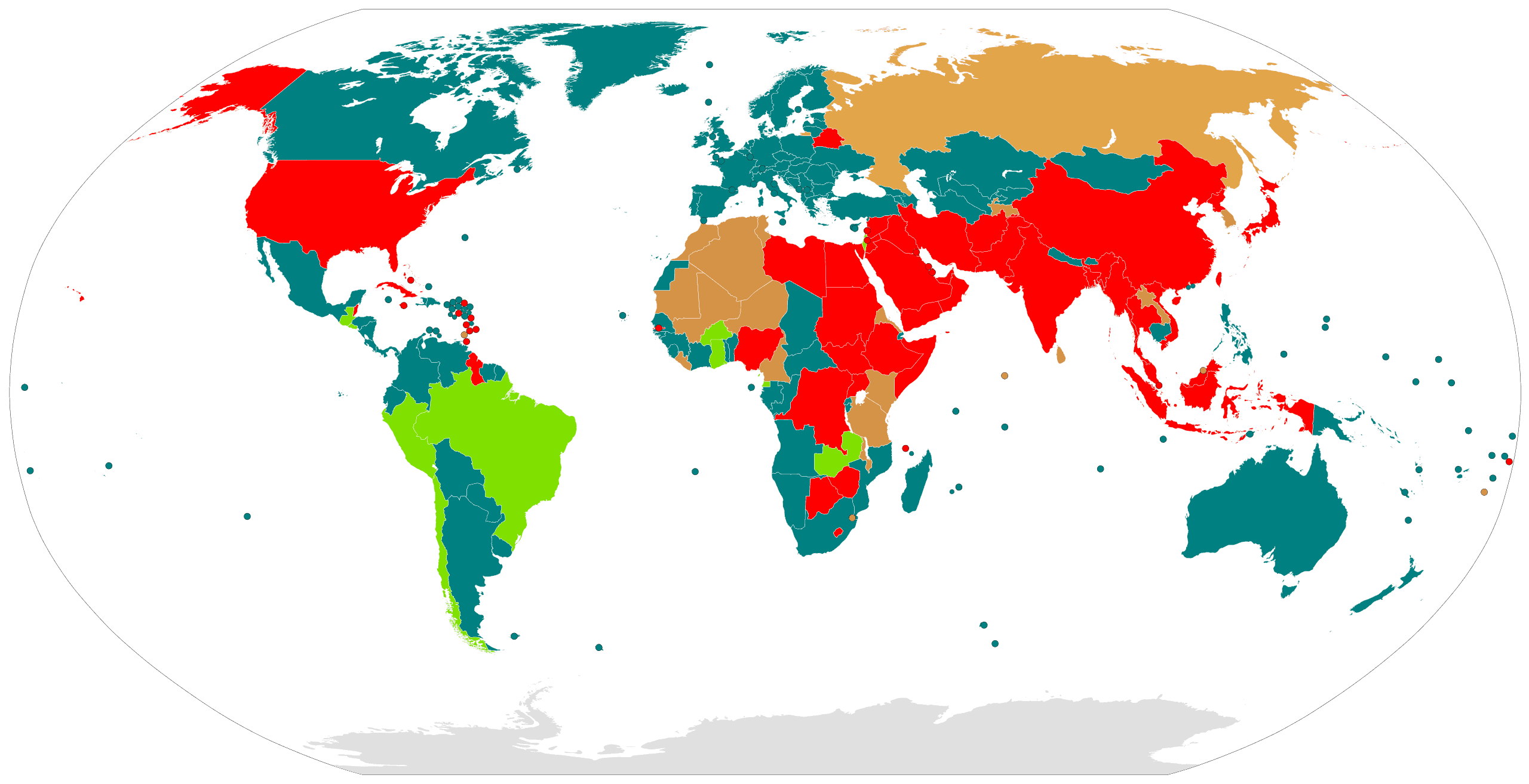 Map of nations of the world 