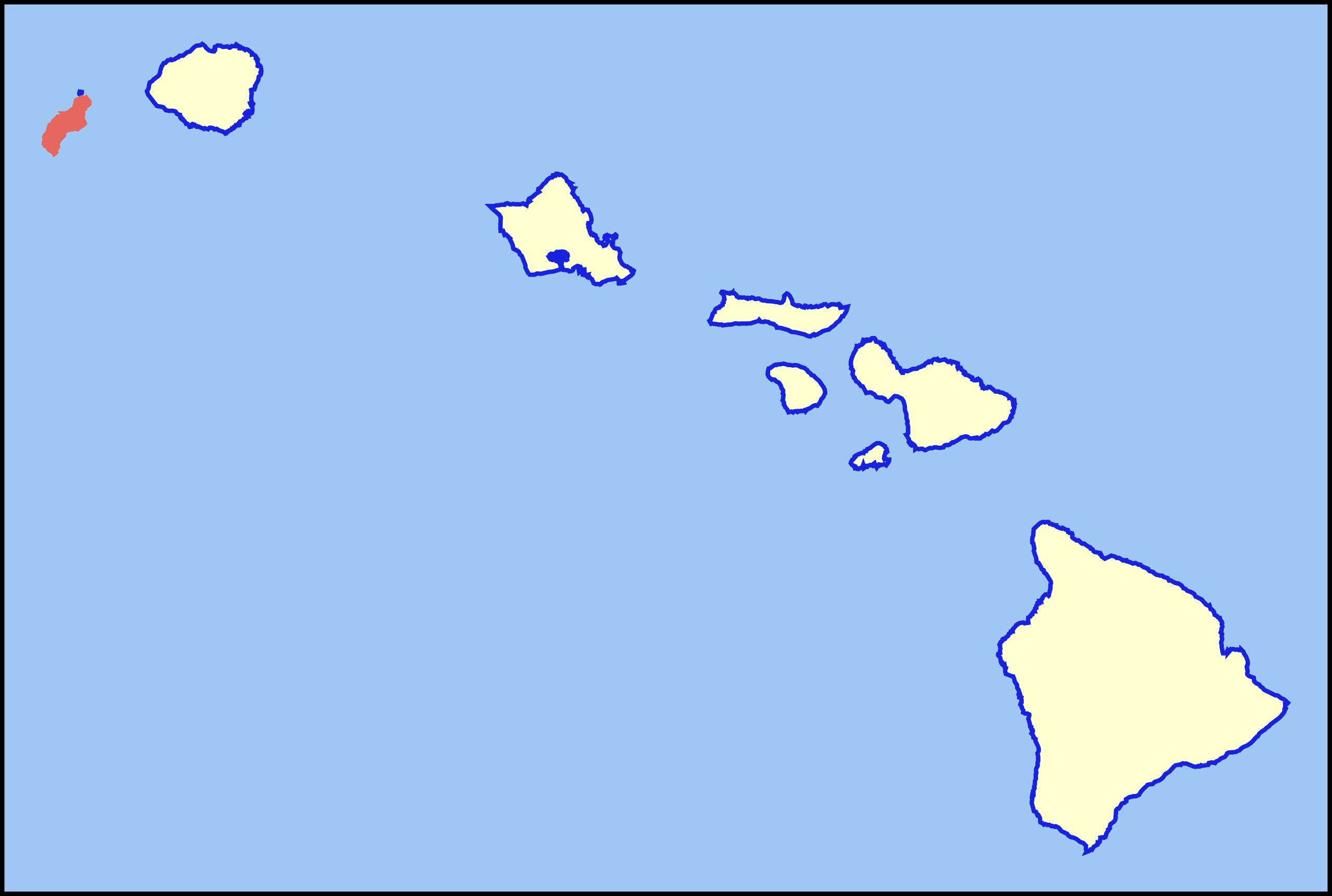 Map of Hawaii highlighting Niʻihau