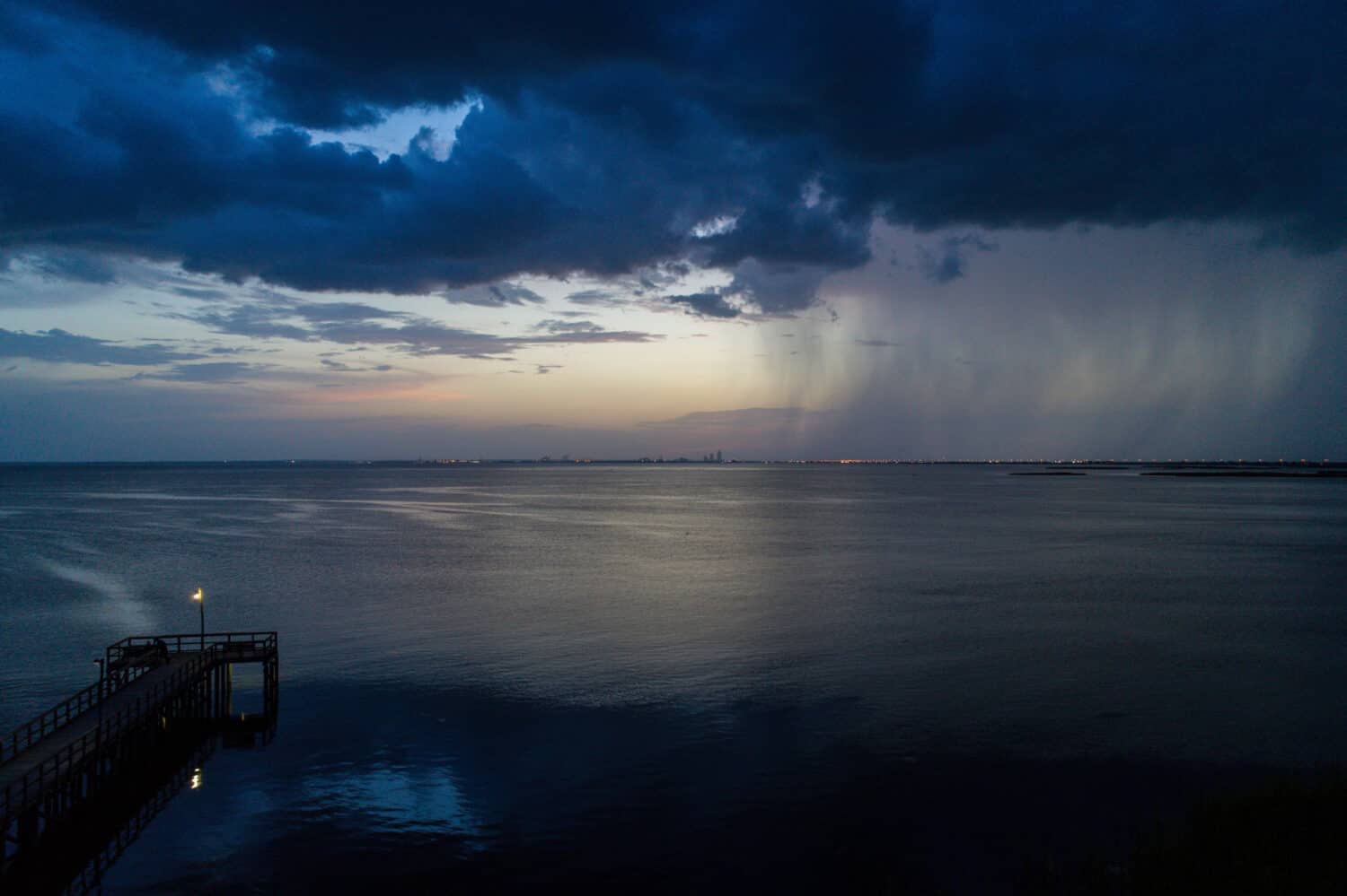 Summer storm over Mobile Bay from Bayfront Park in Daphne, Alabama