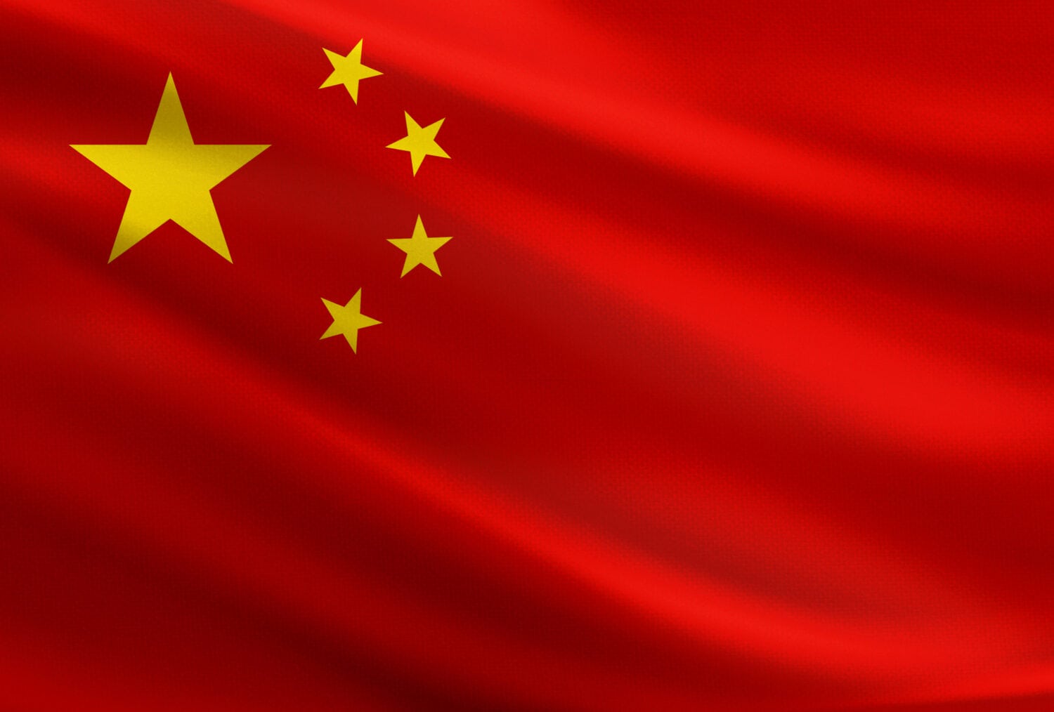 China flag with fabric texture