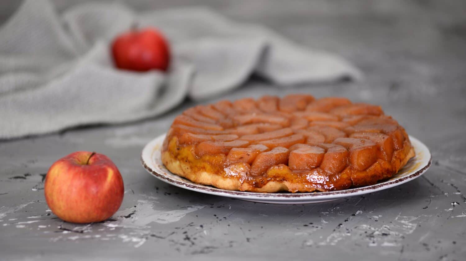 Traditional French Tarte Tatin with caramelized apples and crust pastry